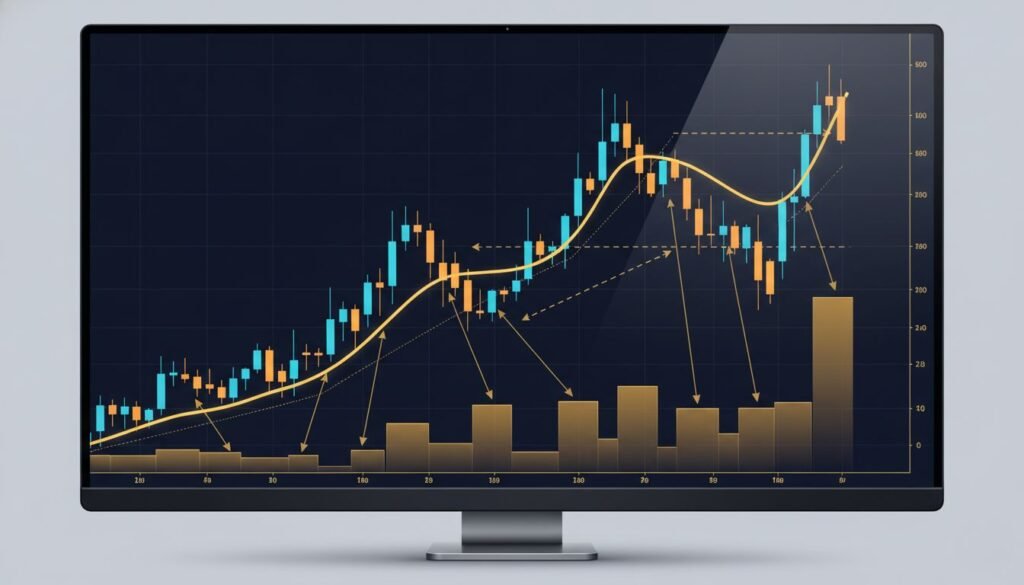 VWAP indicator showing average price and volume concentration on forex chart