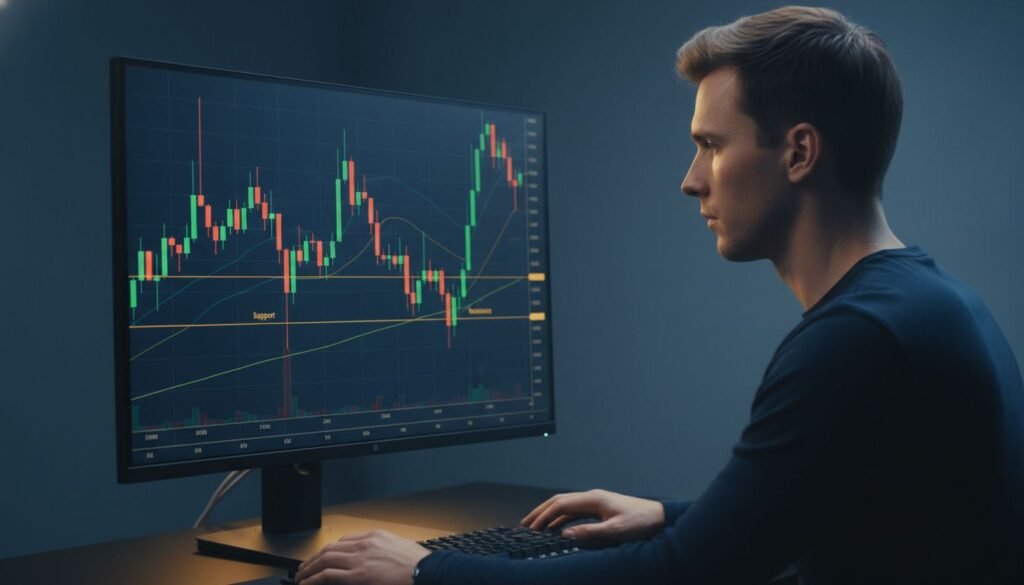 Core concepts of swing trading technical analysis – price action, support resistance, trend structure and volume