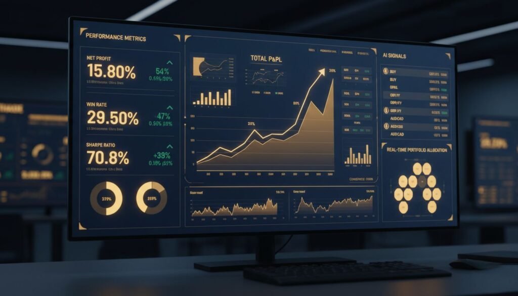 algorithmic trading analytics dashboard with performance metrics